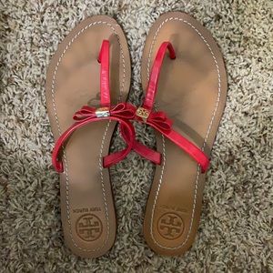 Size 10 Red Bow Tory Burch Sandals